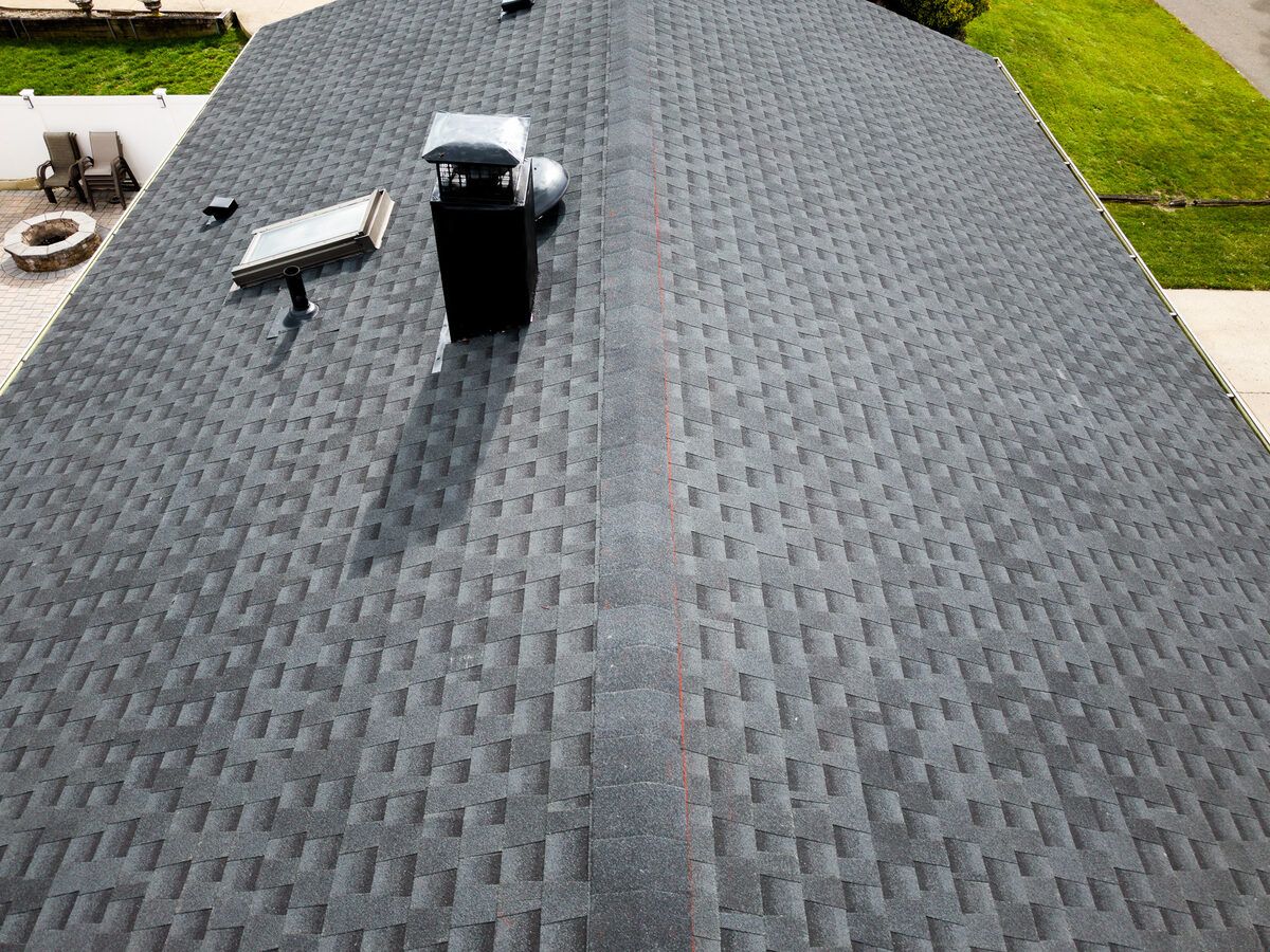 Overhead view of completed roof replacement near the Jersey Shore